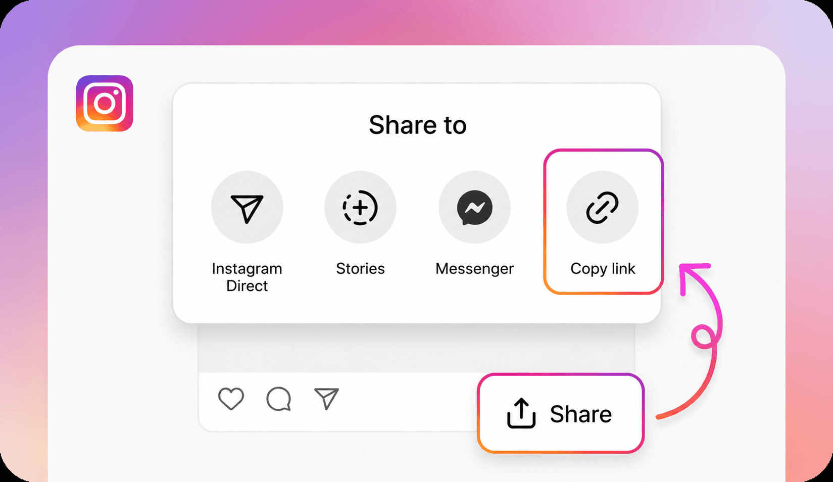 Instagram: Copy Video URL